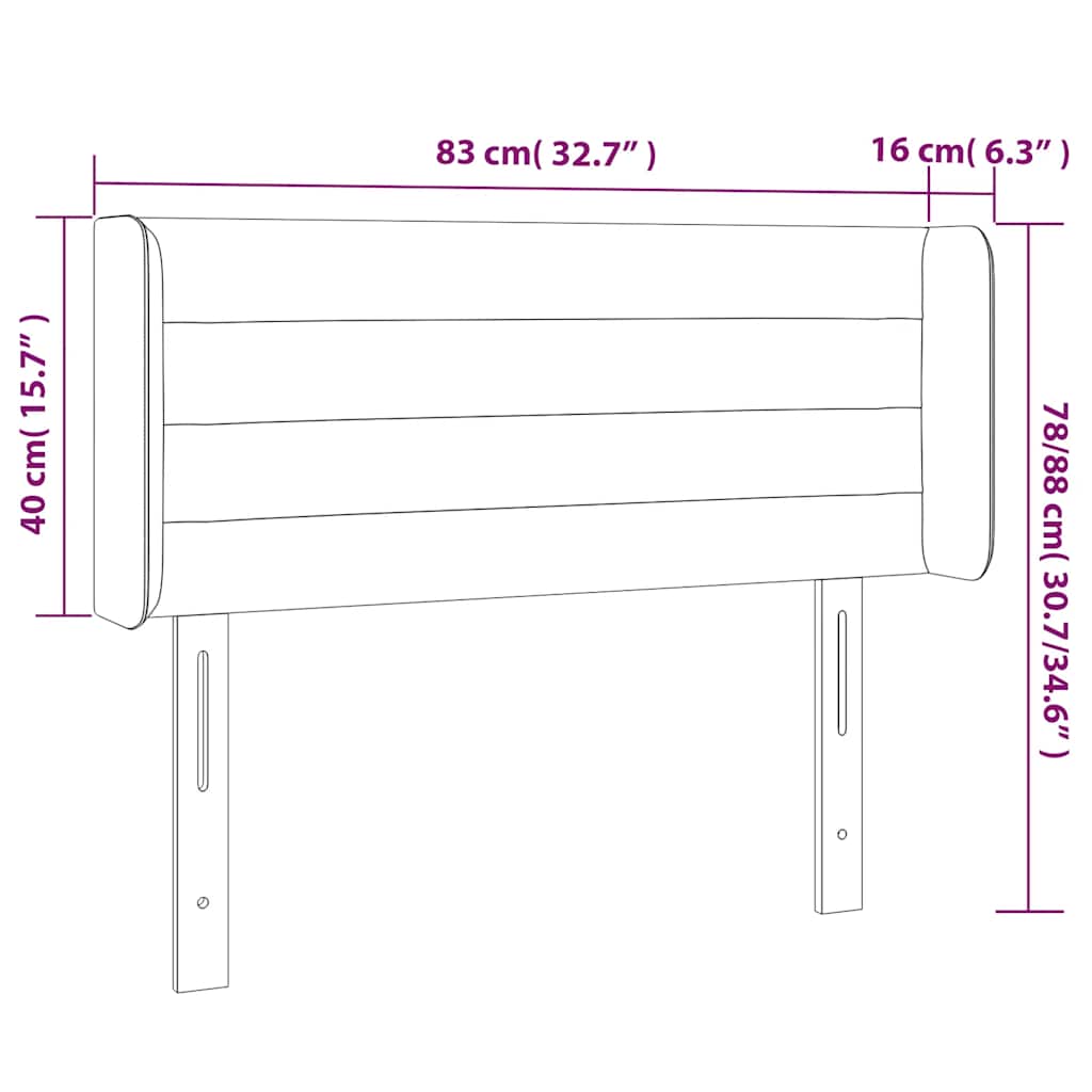 Testiera a LED Blu Scuro 83x16x78/88 cm in Velluto | homemem39