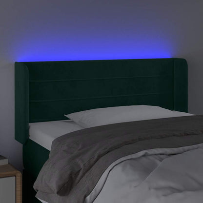 Testiera a LED Verde Scuro 103x16x78/88 cm in Velluto
