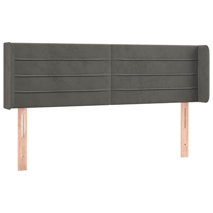 Testiera a LED Grigio Scuro 147x16x78/88 cm in Velluto - homemem39