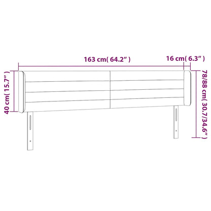 Testiera a LED Verde Scuro 163x16x78/88 cm in Velluto | homemem39