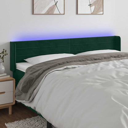 Testiera a LED Verde Scuro 163x16x78/88 cm in Velluto