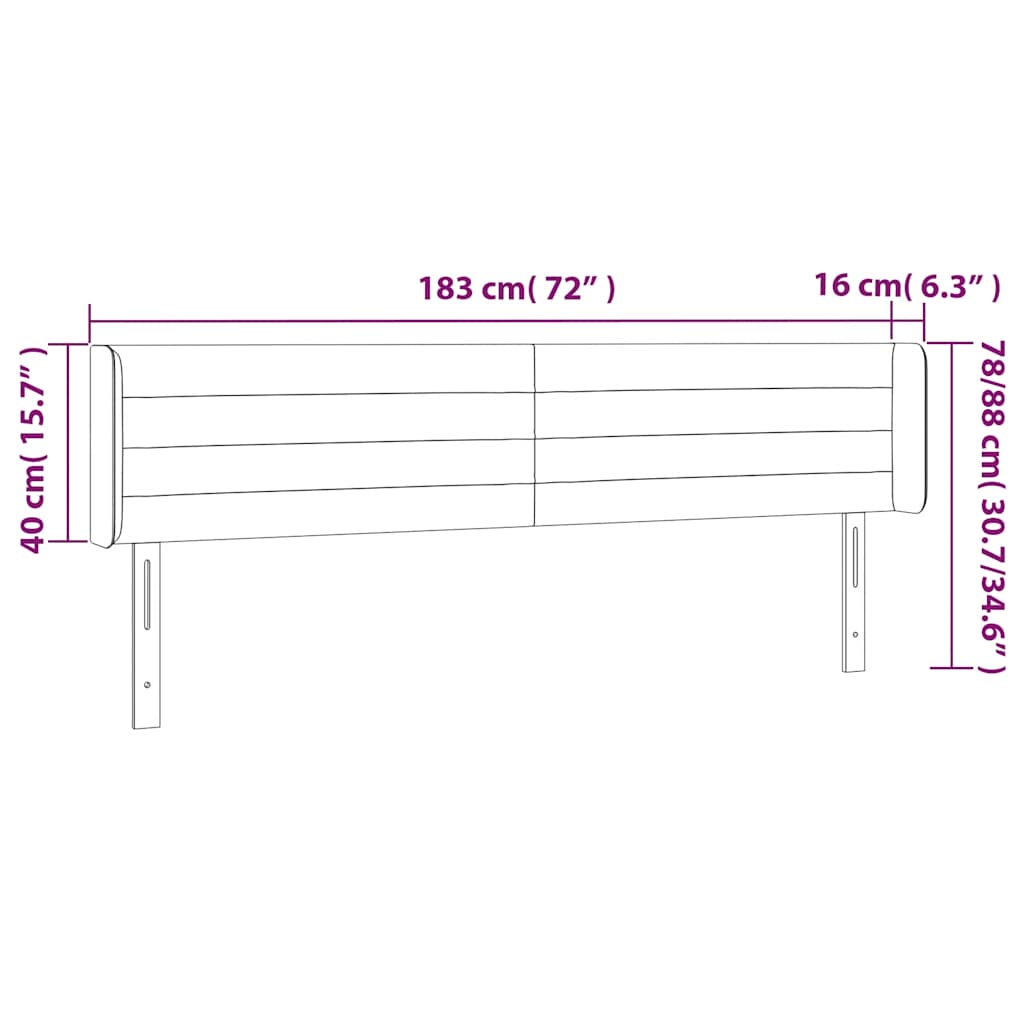 Testiera a LED Verde Scuro 183x16x78/88 cm in Velluto | homemem39