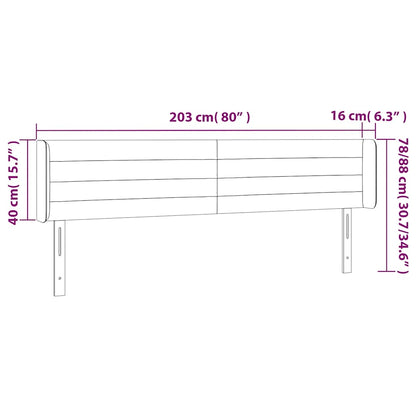 Testiera a LED Verde Scuro 203x16x78/88 cm in Velluto | homemem39