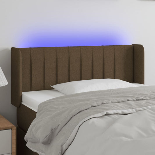 Testiera a LED Marrone Scuro 83x16x78/88 cm in Tessuto | homemem39