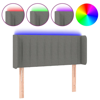 Testiera a LED Grigio Scuro 103x16x78/88 cm in Tessuto - homemem39