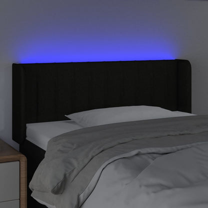 Testiera a LED Nera 103x16x78/88 cm in Tessuto
