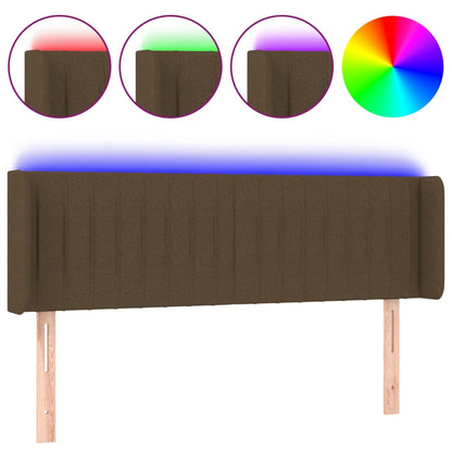 Testiera a LED Marrone Scuro 147x16x78/88 cm in Tessuto | homemem39