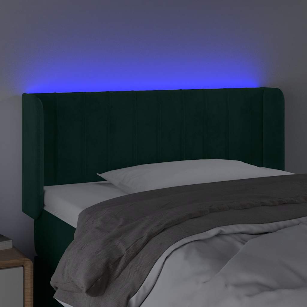 Testiera a LED Verde scuro 93x16x78/88 cm in Velluto