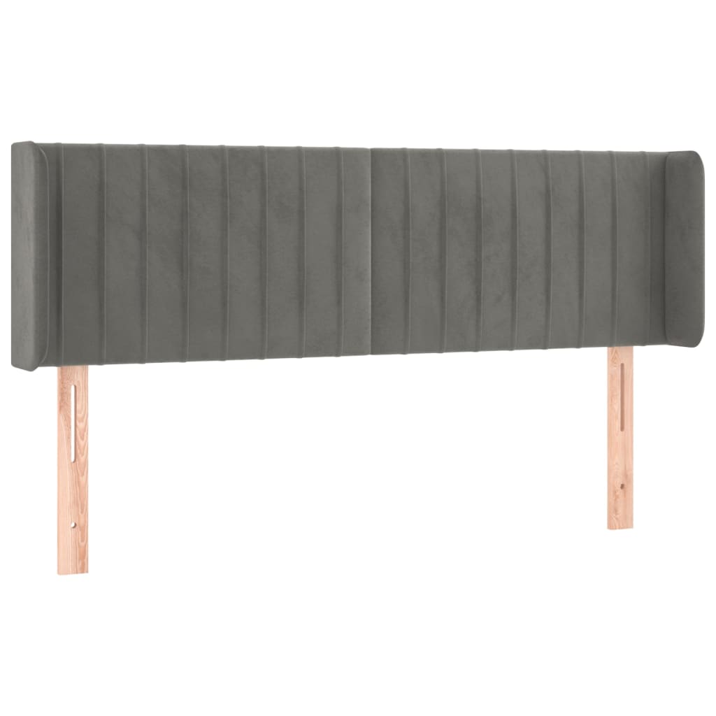 Testiera Grigio Chiaro a LED 147x16x78/88 cm in Velluto - homemem39