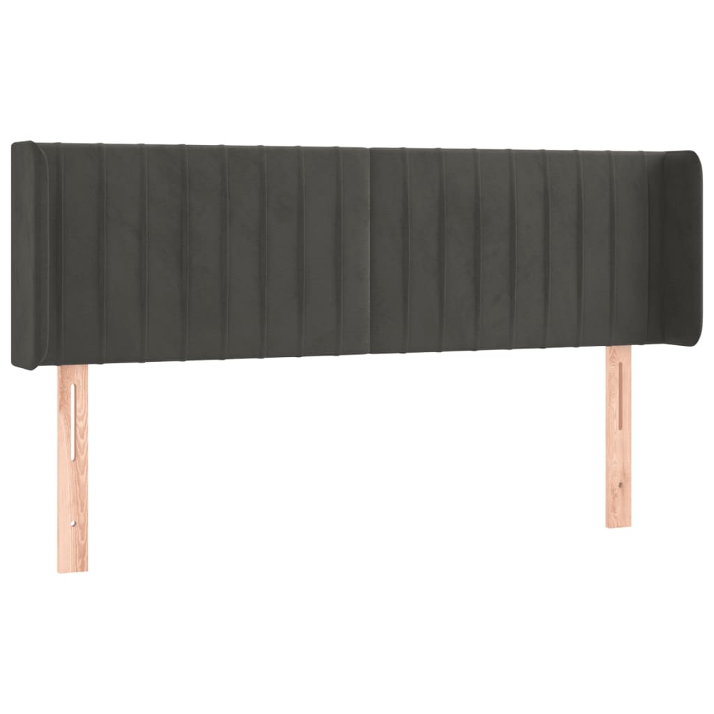 Testiera a LED Grigio Scuro 147x16x78/88 cm in Velluto - homemem39