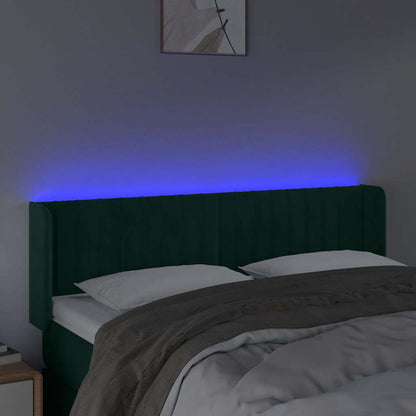 Testiera a LED Verde Scuro 147x16x78/88 cm in Velluto