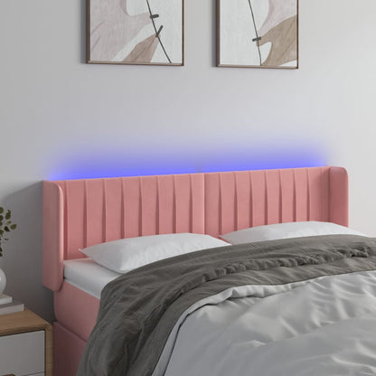 Testiera a LED Rosa 147x16x78/88 cm in Velluto