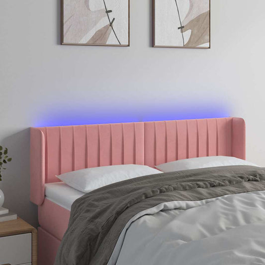 Testiera a LED Rosa 147x16x78/88 cm in Velluto