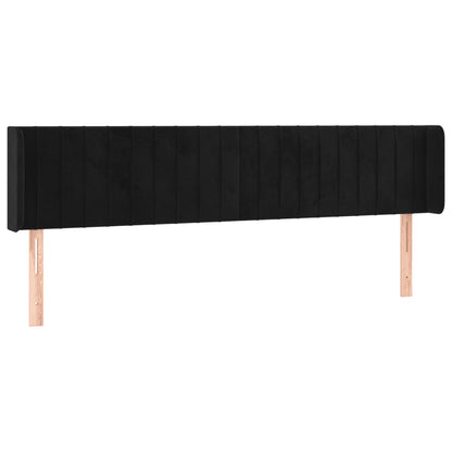 Testiera a LED Nera 163x16x78/88 cm in Velluto | homemem39