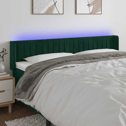 Testiera a LED Verde Scuro 163x16x78/88 cm in Velluto