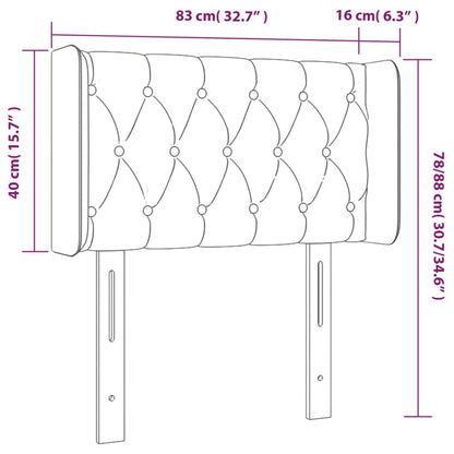 Testiera a LED Marrone Scuro 83x16x78/88 cm in Tessuto | homemem39