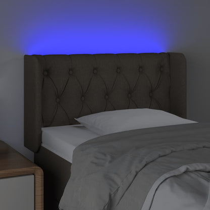 Testiera a LED Tortora 83x16x78/88 cm in Tessuto