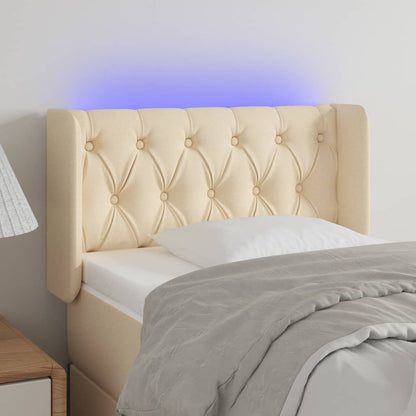 Testiera a LED Crema 83x16x78/88 cm in Tessuto