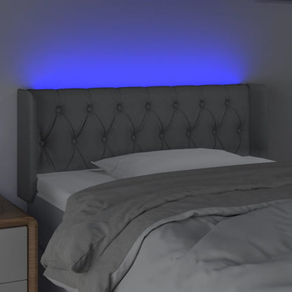 Testiera Grigio Chiaro a LED 93x16x78/88 cm in Tessuto