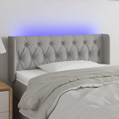 Testiera Grigio Chiaro a LED 93x16x78/88 cm in Tessuto