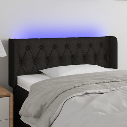 Testiera a LED Nera 103x16x78/88 cm in Tessuto | homemem39