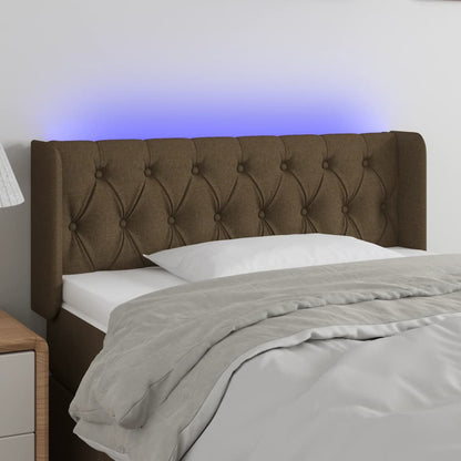 Testiera a LED Marrone Scuro 103x16x78/88 cm in Tessuto | homemem39