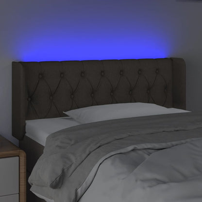 Testiera a LED Tortora 103x16x78/88 cm in Tessuto