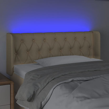 Testiera a LED Crema 103x16x78/88 cm in Tessuto