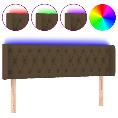 Testiera a LED Marrone Scuro 163x16x78/88 cm in Tessuto | homemem39