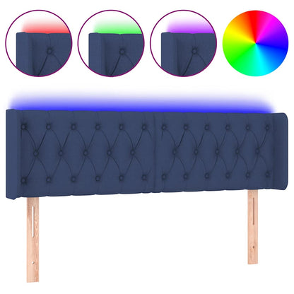 Testiera a LED Blu 163x16x78/88 cm in Tessuto