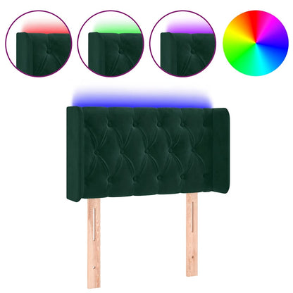 Testiera a LED Verde Scuro 83x16x78/88 cm in Velluto