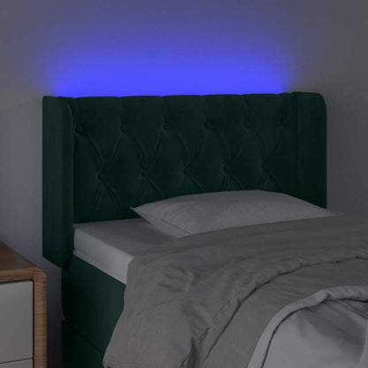 Testiera a LED Verde Scuro 83x16x78/88 cm in Velluto