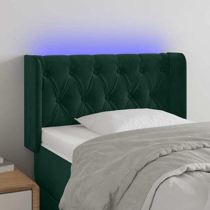 Testiera a LED Verde Scuro 83x16x78/88 cm in Velluto
