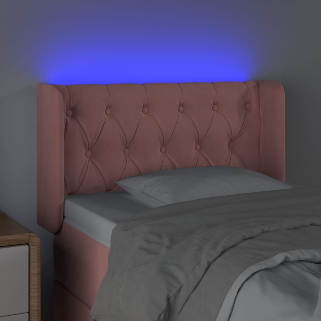 Testiera a LED Rosa 83x16x78/88 cm in Velluto