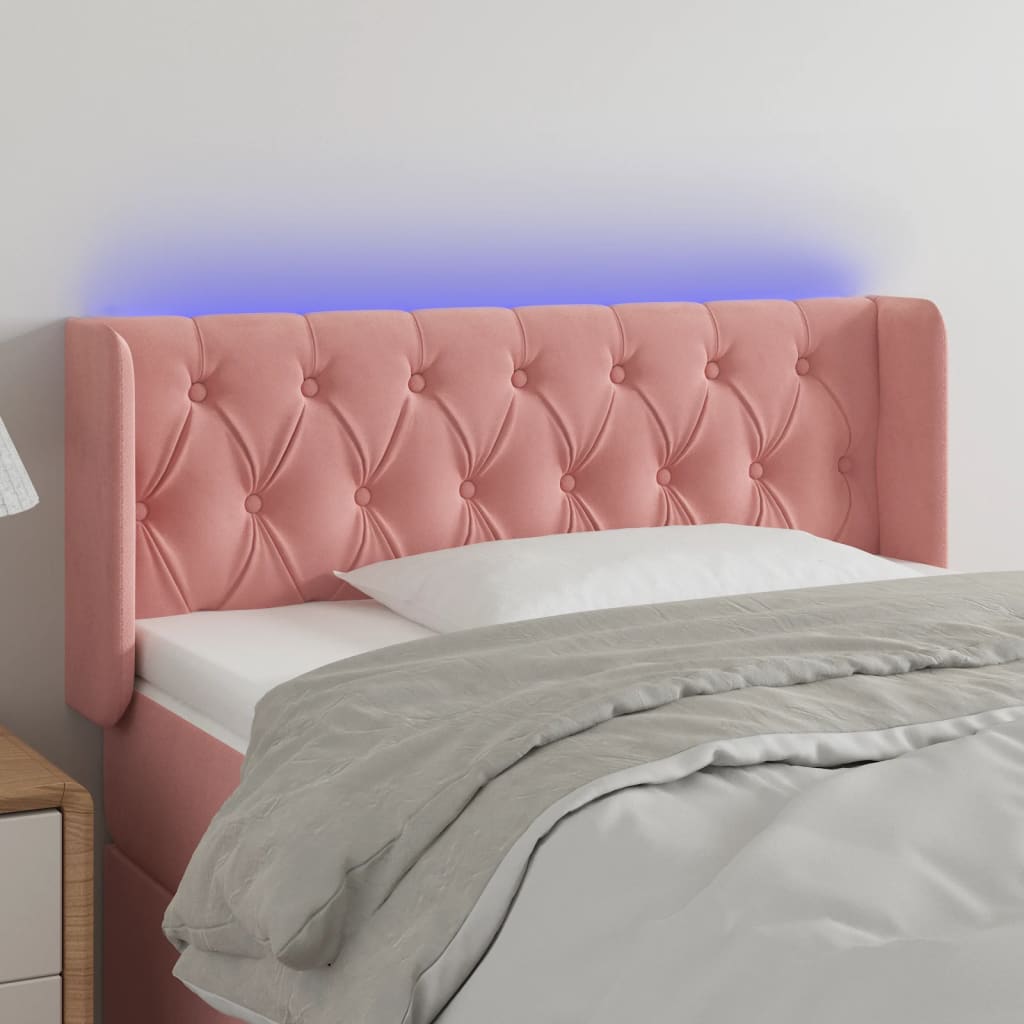Testiera a LED Rosa 93x16x78/88 cm in Velluto | homemem39