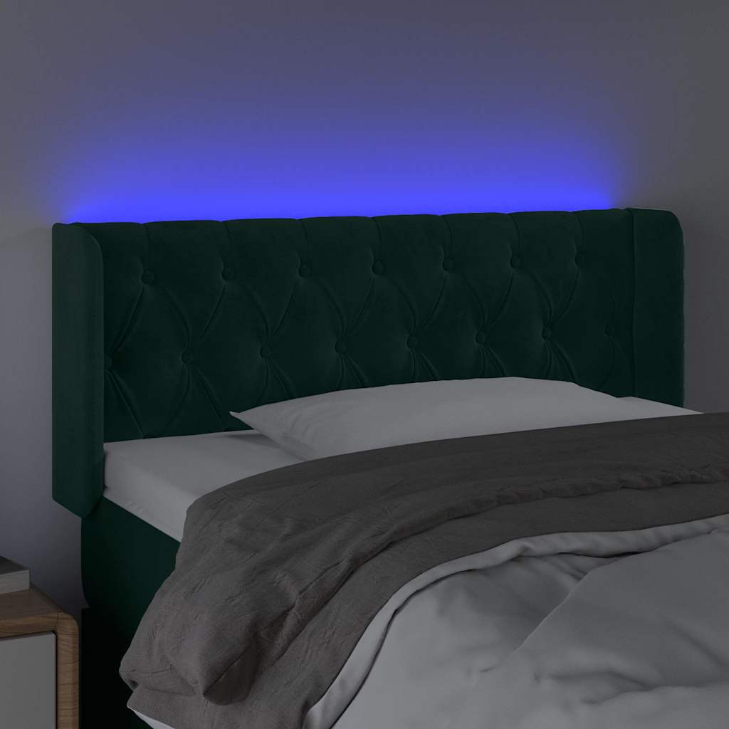 Testiera a LED Verde Scuro 103x16x78/88 cm in Velluto