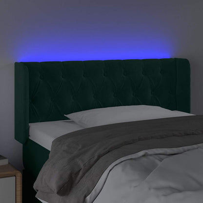 Testiera a LED Verde Scuro 103x16x78/88 cm in Velluto