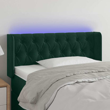 Testiera a LED Verde Scuro 103x16x78/88 cm in Velluto