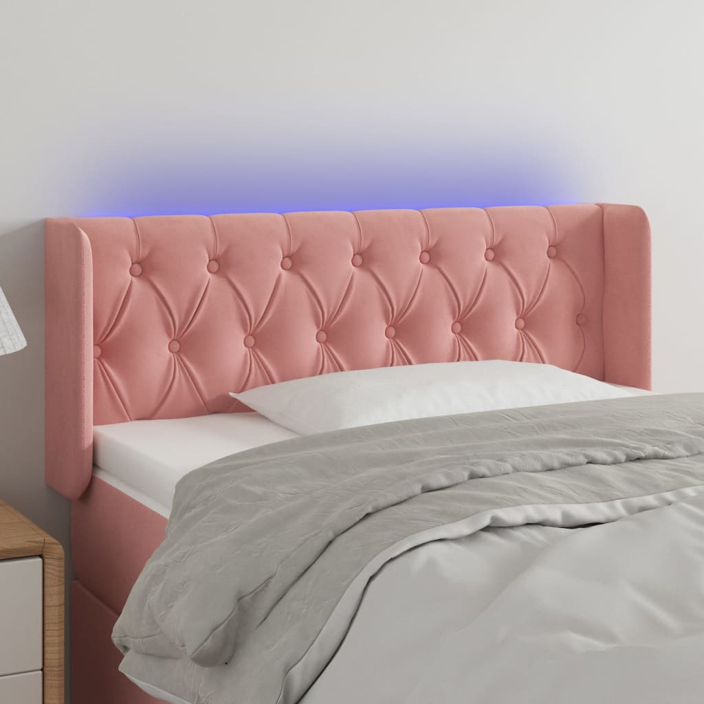 Testiera a LED Rosa 103x16x78/88 cm in Velluto | homemem39