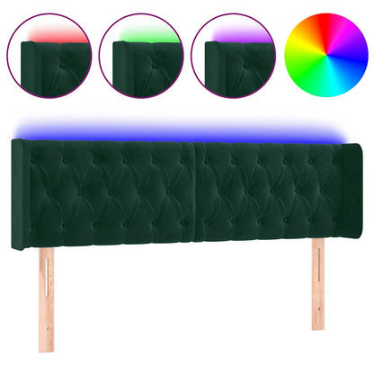 Testiera a LED Verde Scuro 163x16x78/88 cm in Velluto