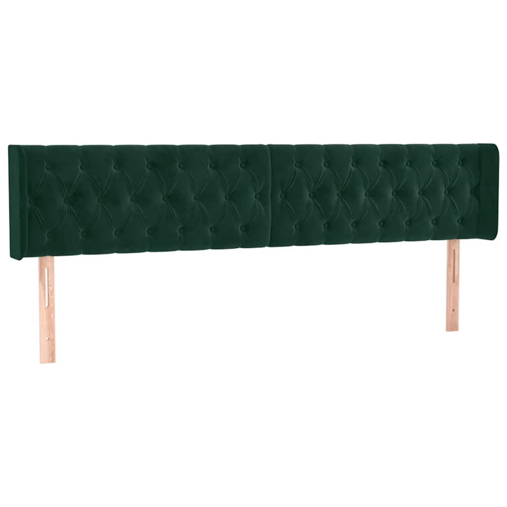 Testiera a LED Verde Scuro 203x16x78/88 cm in Velluto | homemem39