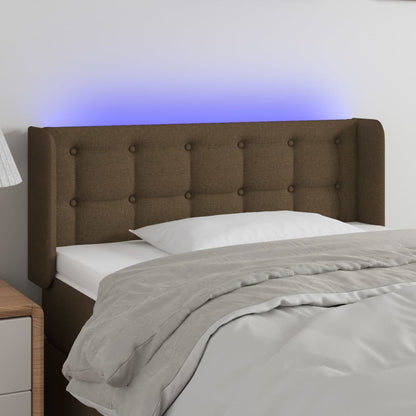 Testiera a LED Marrone Scuro 83x16x78/88 cm in Tessuto | homemem39