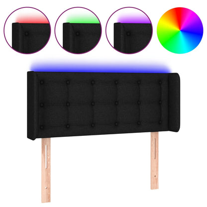 Testiera a LED Nera 93x16x78/88 cm in Tessuto | homemem39