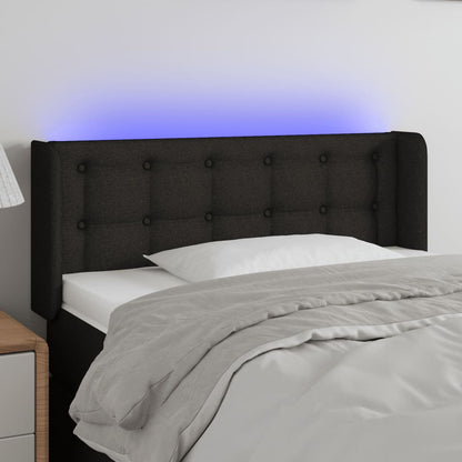 Testiera a LED Nera 93x16x78/88 cm in Tessuto | homemem39