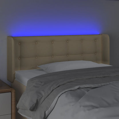 Testiera a LED Crema 93x16x78/88 cm in Tessuto