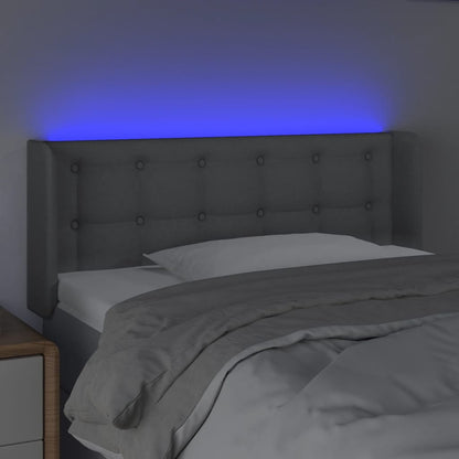 Testiera Grigio Chiaro a LED 103x16x78/88 cm in Tessuto