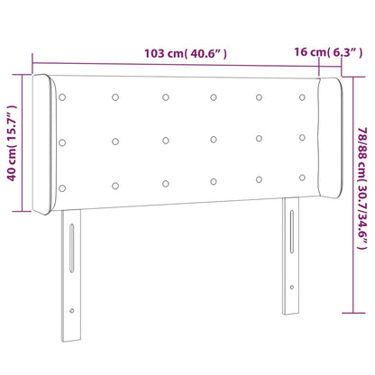Testiera a LED Marrone Scuro 103x16x78/88 cm in Tessuto | homemem39