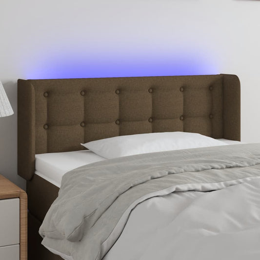 Testiera a LED Marrone Scuro 103x16x78/88 cm in Tessuto | homemem39