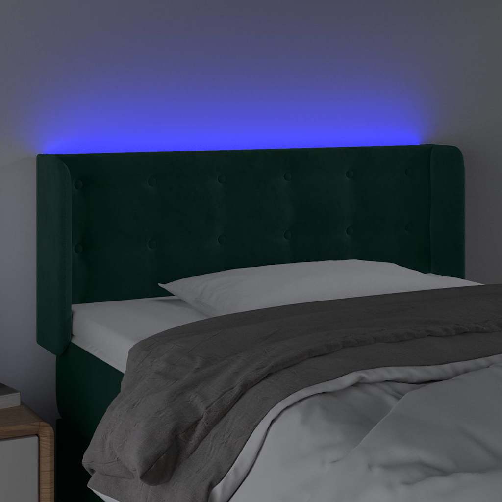 Testiera a LED Verde Scuro 83x16x78/88 cm in Velluto