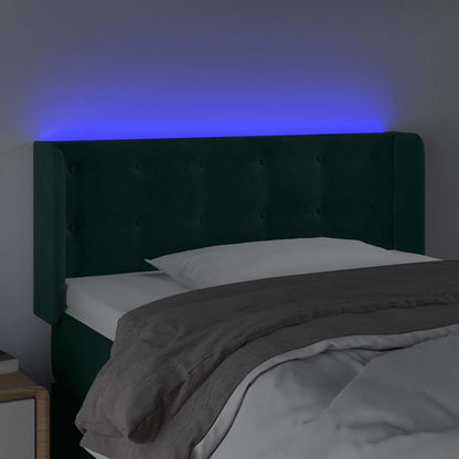 Testiera a LED Verde Scuro 83x16x78/88 cm in Velluto